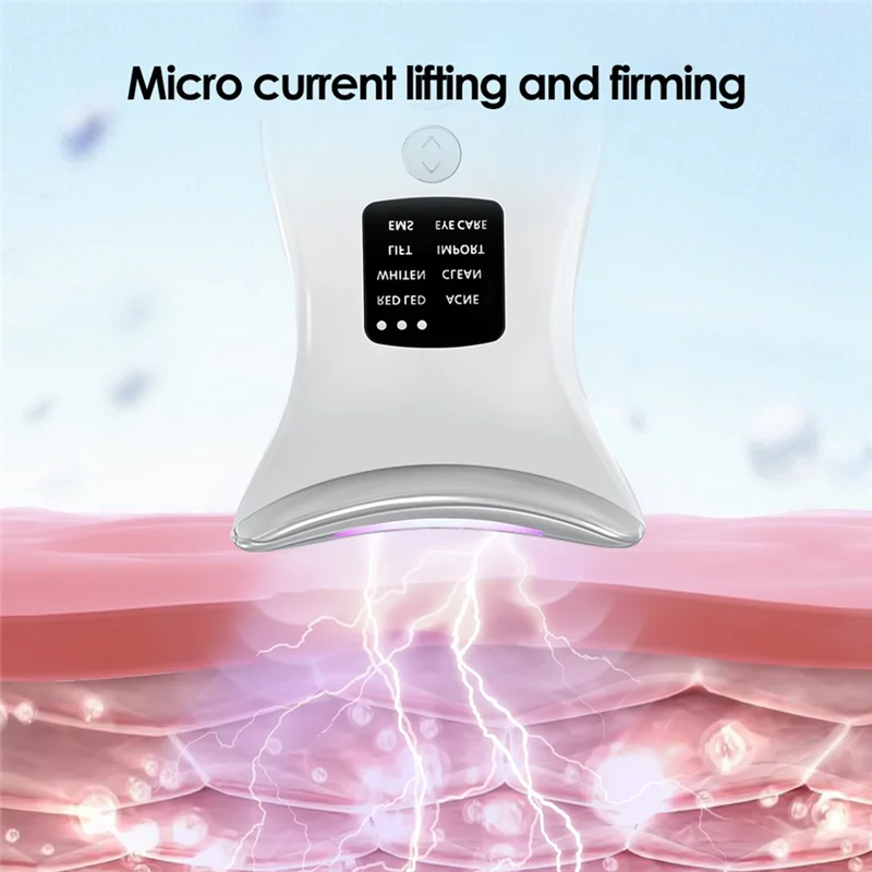 N98R EMS IPL الرقبة رفع وشد مدلك الكهربائية مكركرنت مزيل التجاعيد 7 ألوان LED الفوتون جهاز تجميل الوجه