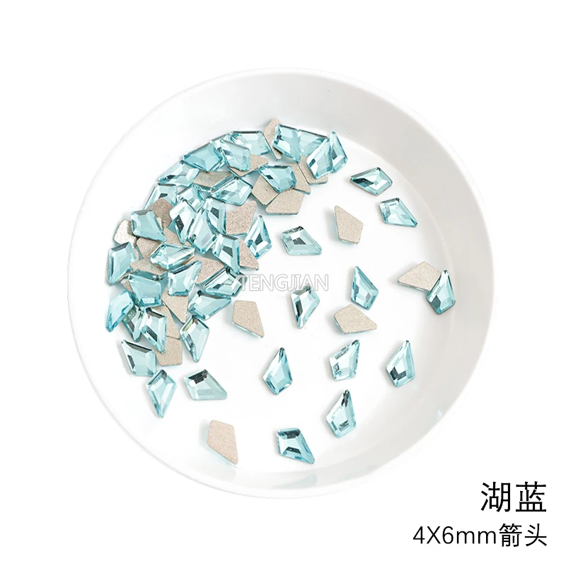 Arrow 4X6MM Beautiful Glass Crystals Flat Back Nail Art Rhinestones 12Color 3D DIY Manicure Decorations Diamond 100Pcs