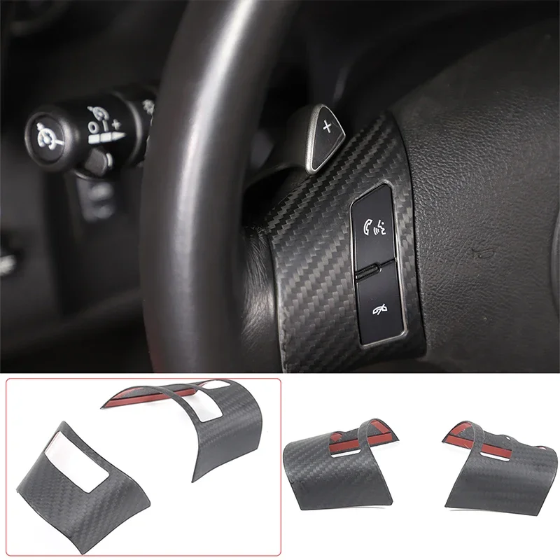 

For Chevrolet Corvette C6 2005-2013 Real Carbon Fiber Car Steering Wheel Button Frame Decorative Car Interior Accessory