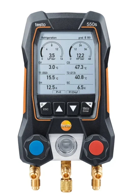 Testo 550s Smart Digital Manifold With Fixed Cable Clamp Temperature Probes 0564 5501 STOCK