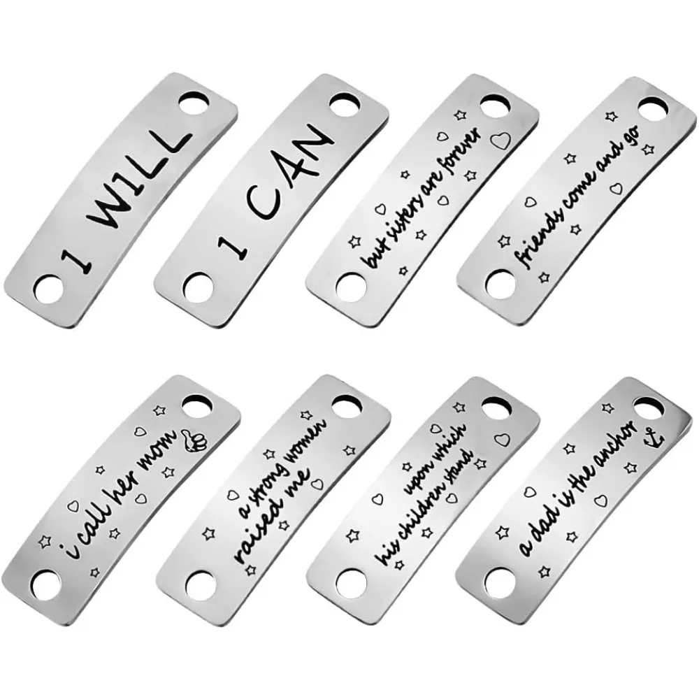 

4 Pairs Inspirational Shoelace Tags I Can I Will Friends Come and Go But Sisters Are Forever I Call Her Mom A Strong Women