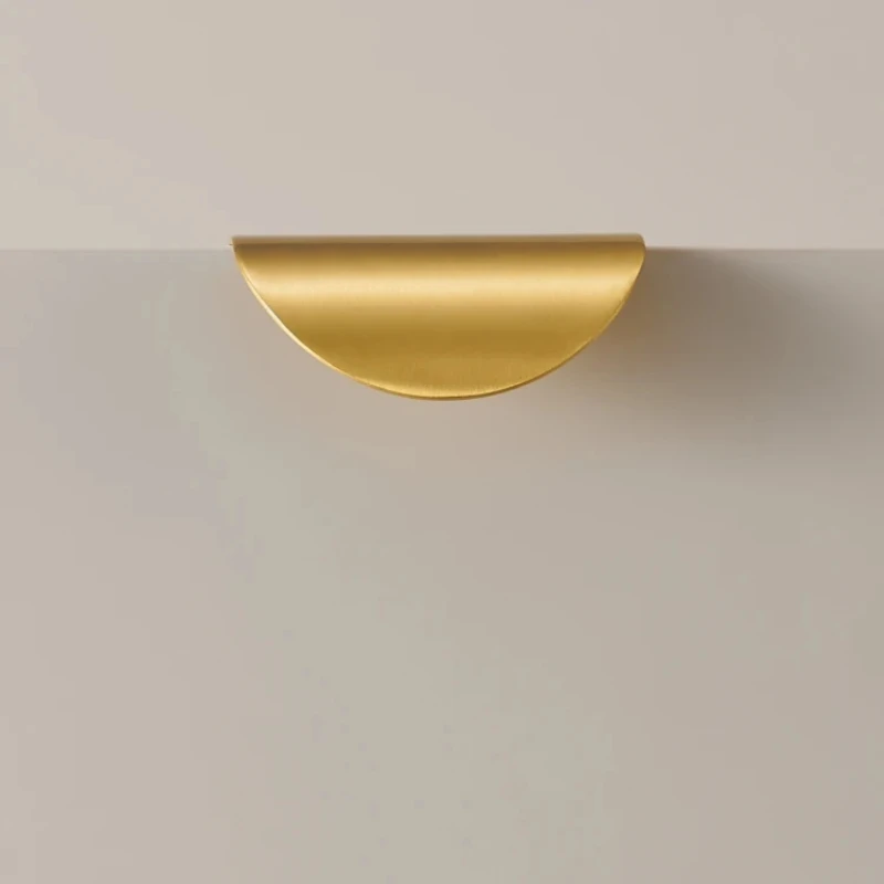 Gaveta Shell Móveis Armário Alça Curva Pobre Latão Puxador de Borda Curta