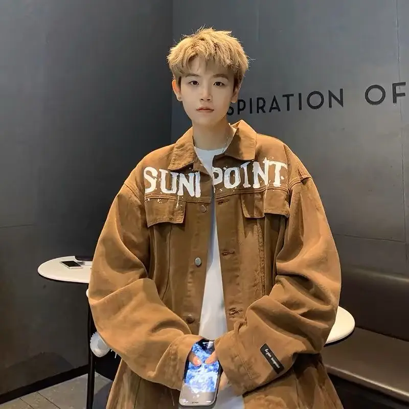 

Мужская джинсовая куртка в стиле ретро в американском стиле, большой размер 250, осенне-зимняя рабочая одежда, модный топ Quali ort Sve Long Jaet