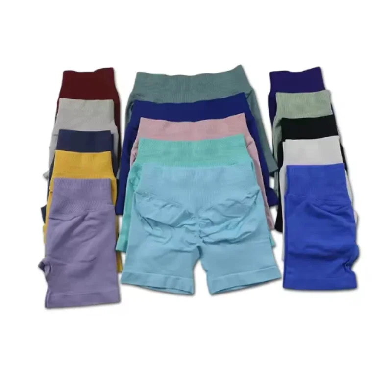 

Impact Shorts with Logo Low Waist Seamless Yoga Shorts Scrunch Bum Gym Shorts Workout Biker Short Stretch Fitness Clothing