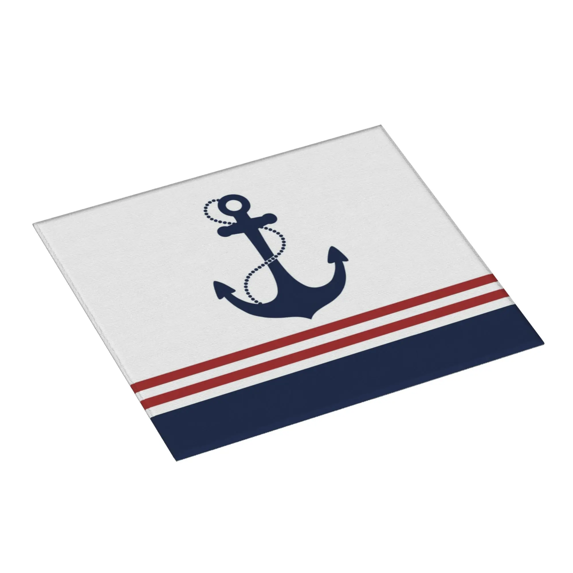 Drying Mat For Kitchen Nautical Navy Blue Anchor With Stripes Barware Reusable Sailing Sailor Washable Kitchen Sink Drying Pad