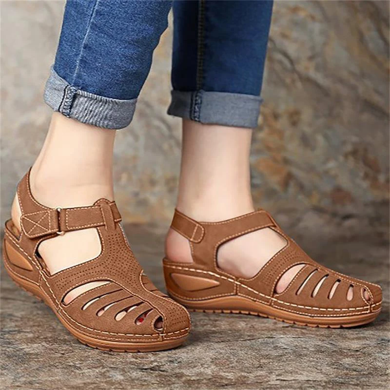 Women Summer Open Toe New Classics Solid Color Shoes For Women Wedges Non-Slip Buckle Sandalias Zapatos De Mujer Footwear