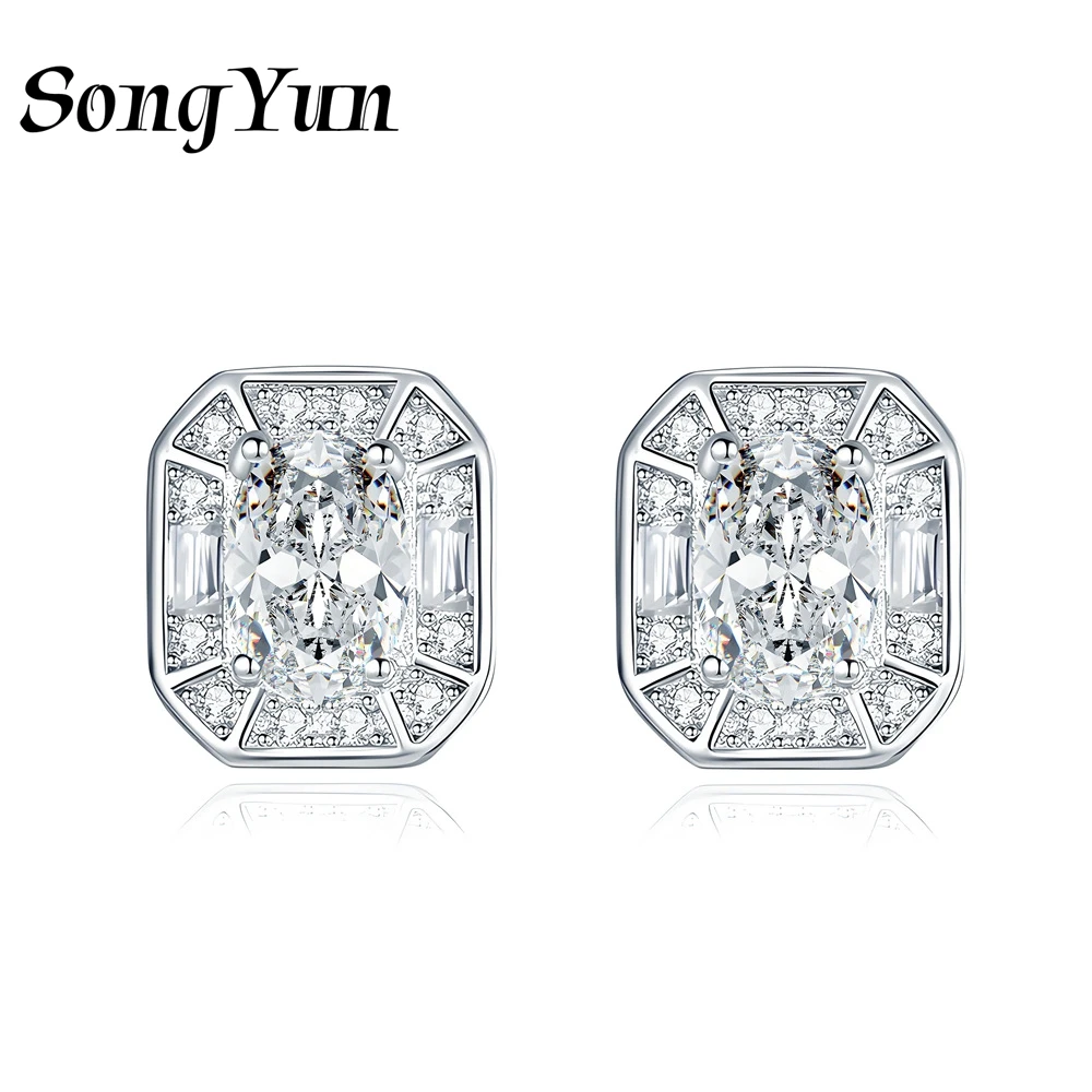 

SongYun Jewelry 925 Sterling Silver Earring Moissanite D Color VVS1 Designer Romantic Majestic Earrings Diamond Accessories