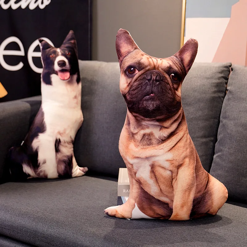 Symulacja 3D Pluszowe Zabawki dla Psów Wypchana Poduszka Realistyczny Shiba Inu Corgi Bulldog Sofa Poduszka do Sypialni Dekoracja Domu Prezenty Urodzinowe dla Chłopców