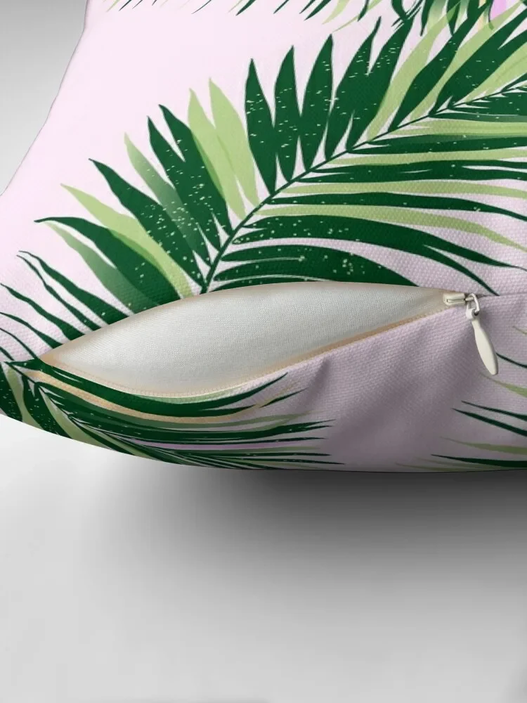 palm fronds on pink background Throw Pillow anime girl Pillows Aesthetic Cushions Home Decor Pillowcase pillow