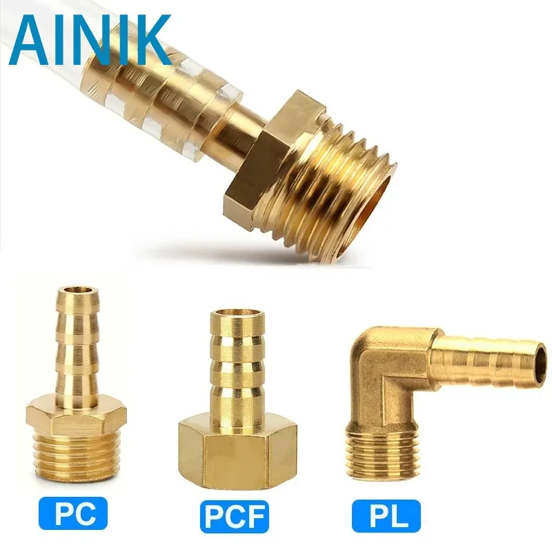 PC PCF PL Pagoda connector 6 8 10 12 14 16mm hose barb connector hose tail thread 1/8 1/4 3/8 1/2 BSP Brass Pipe Fitting