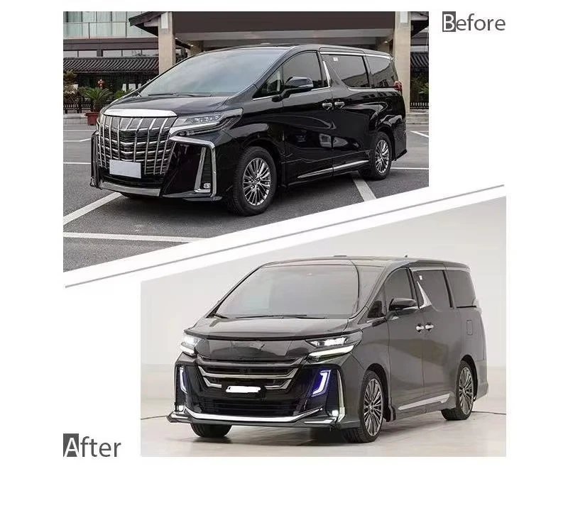 New 2019-2022 for Alphard Anh 35 Vellfire Model 40 Bodykit Upgrade Front/Rear Bumper Grill Tow Hook Clips (Clip-on Retrofit)