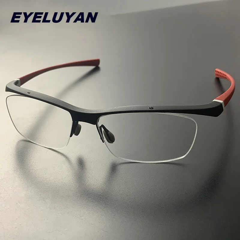EYELUYAN Sports Men\'s Semi Rim Optical Eyeglass Frames High-quality TR90 Myopia Glasses Frame Prescription Eyewear