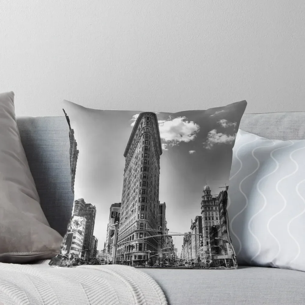 Flatiron Building Black And White Throw Pillow Christmas Pillow bed pillows Pillow Covers Decorative Sitting Cushion