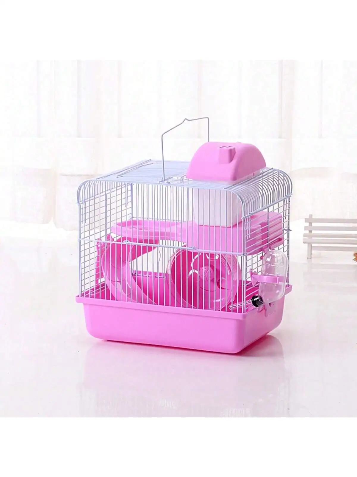 1pc Hamster Cage Small Castle three-story Villa with House Castle Cage Transparent Small hamster cage Base cage Portable cage Pe