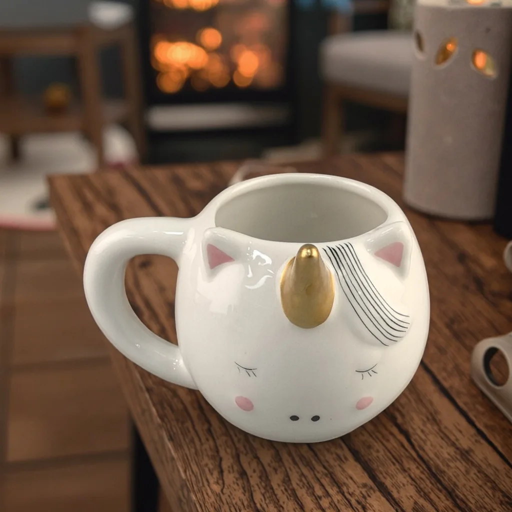 

Cartoon Unicorn Rainbow Horse Ceramic Mug - Creative Milk/Breakfast Cup for Home & Office Use