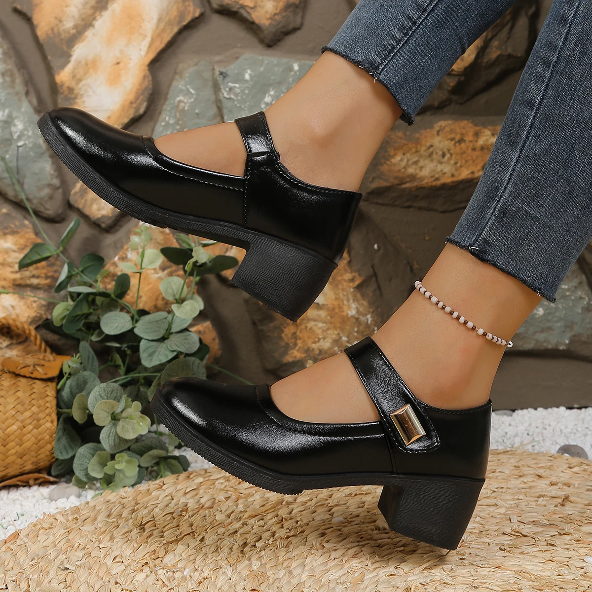 *Fashionable/sexy Hot Selling High Heels for Spring/autumn New Round Toe Thick Heel Comfortable/Casual Single Shoes for Women