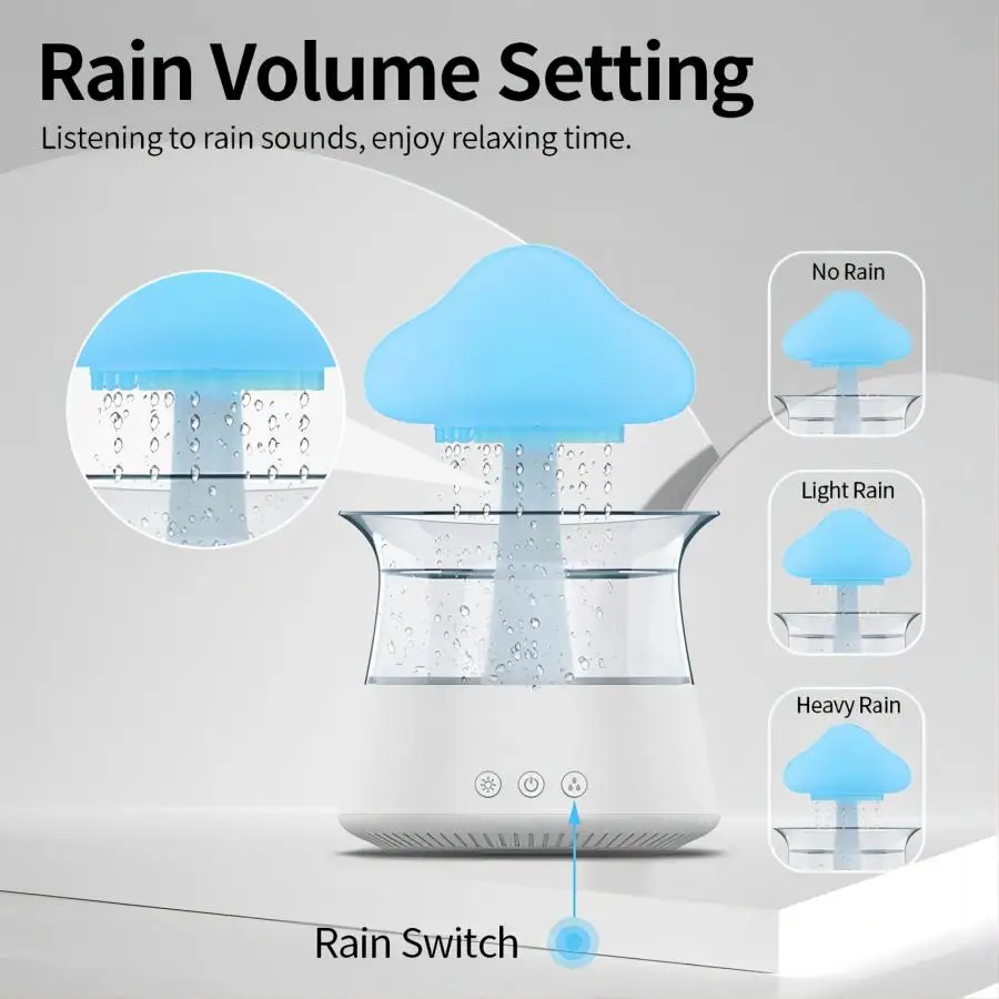 Relaxovat oblak déšť difusor zvlhčovač raindrop aromaterapie stroj ultrazvuková atomizace humidification pestrý lampa