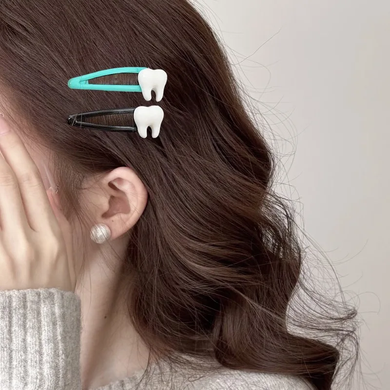Creative Simulation Teeth BB Clip Cute Bangs Fixed Decorative Hairclip Y2K Girl Sweet Hair Clip Kawaii Hairpins Hair Accessories