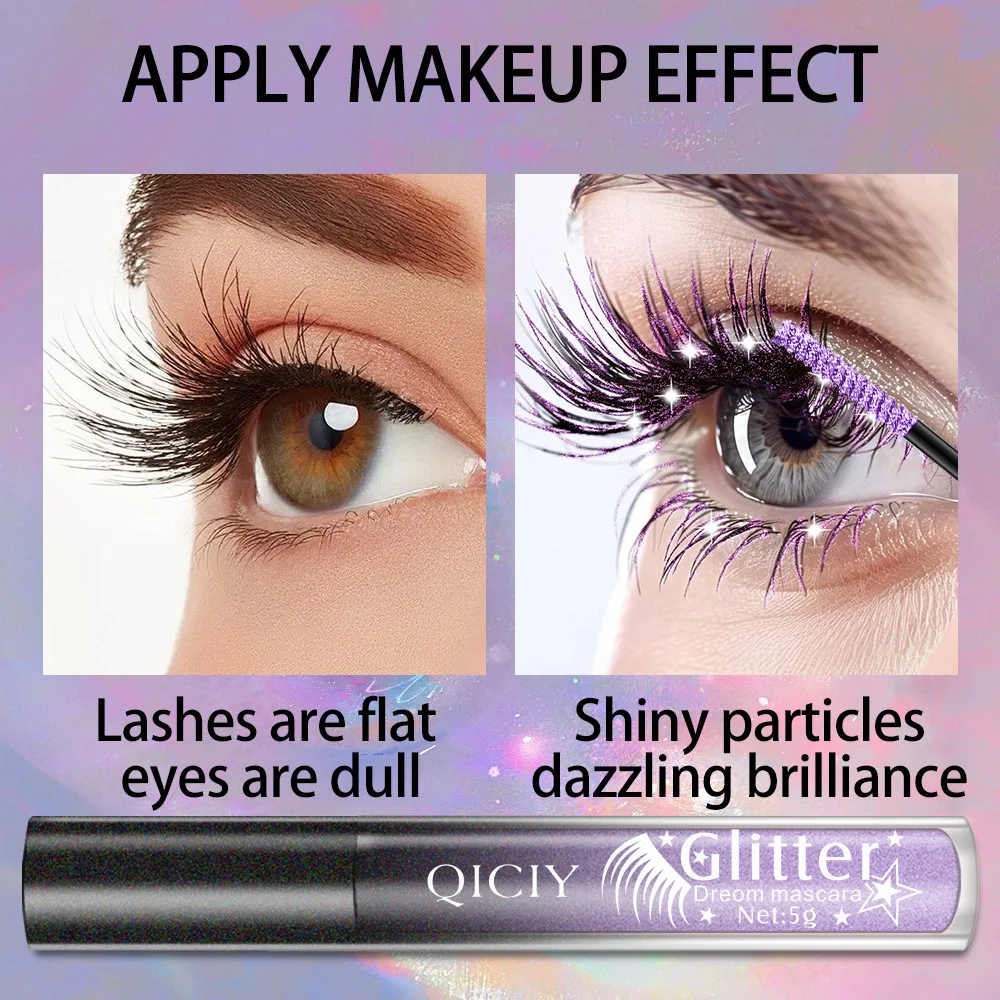 7 สีDiamon Glitter Lashมาสคาร่ามาสคาร่าติดทนนานCurlingหนากันน้ําFast Dry Sequinsเซ็กซี่Shimmer Eyeแต่งหน้า