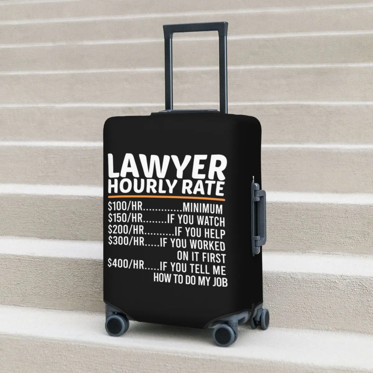

Funny Lawyer Hourly Rate Suitcase Cover Protection Elastic Trip Luggage Protector Covers for 18-32 Inch