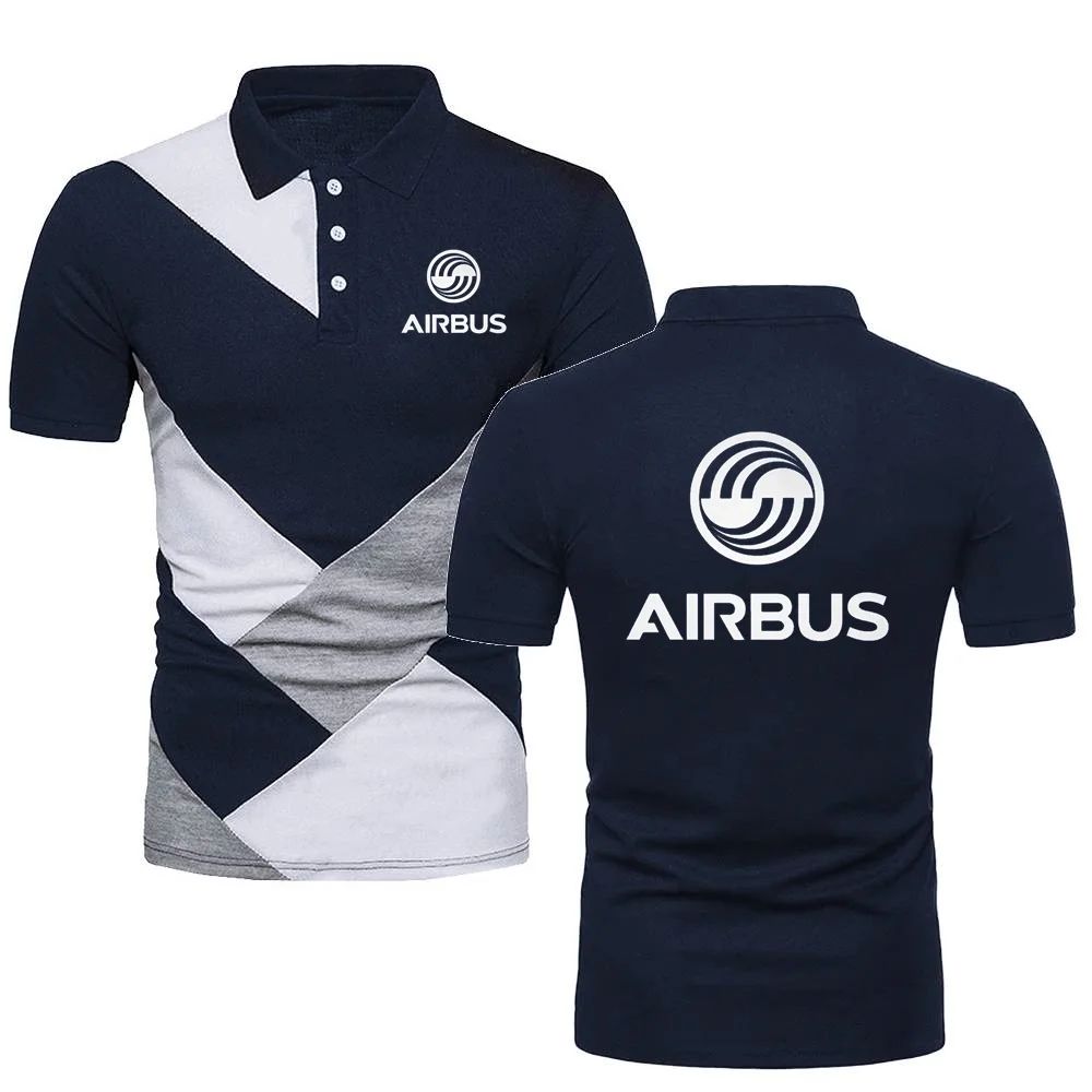 Men Polo AIRBUS AVIATION Flight POLO Airbusfan A320 Tops Bomber Tee Short Sleeve Jersey Contrast Color Polo S-4XL