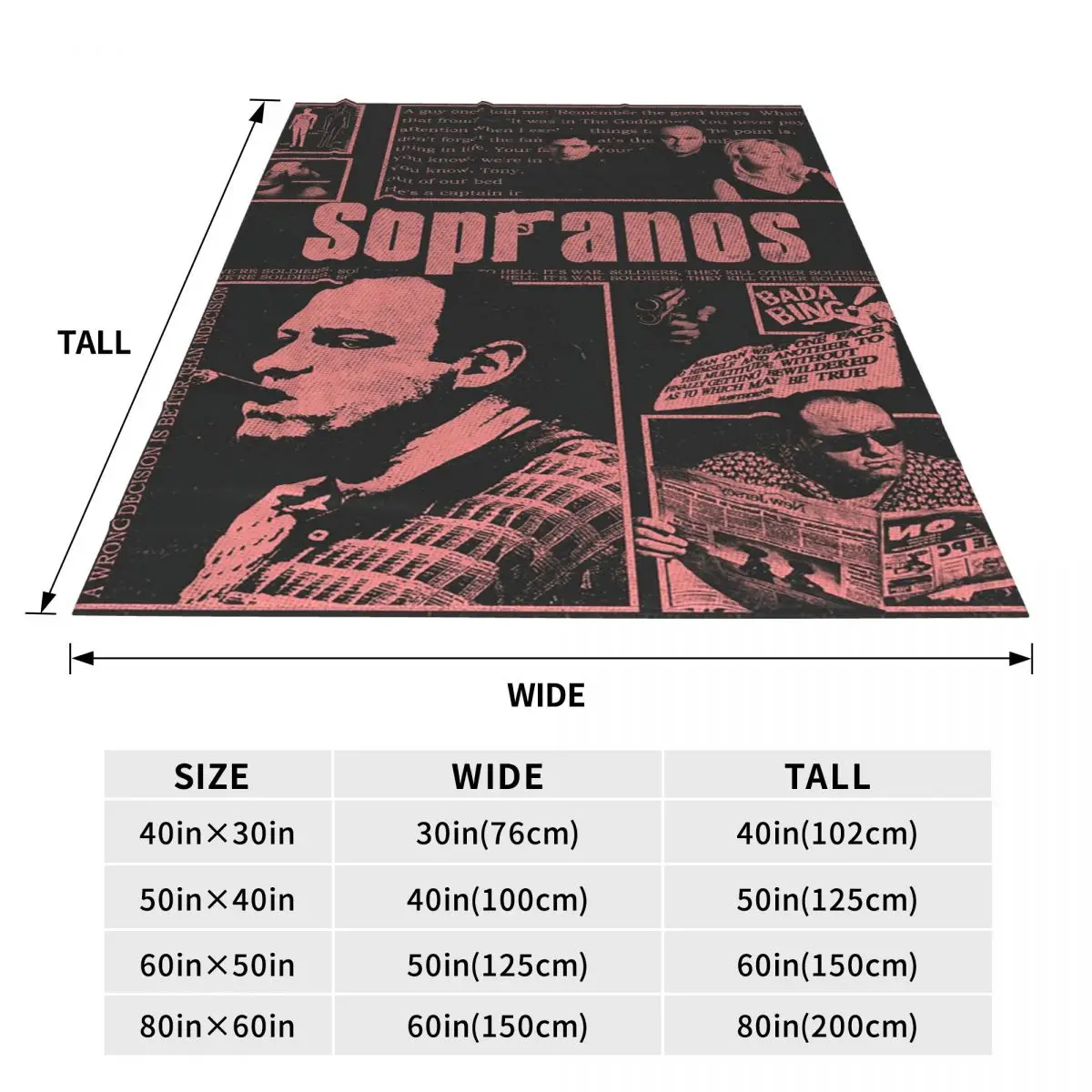 The Sopranos Family Blankets Fleece Sofa Throw Blanket Breathable for Couch Bedding Outdoor Throws Bedspread Quilt