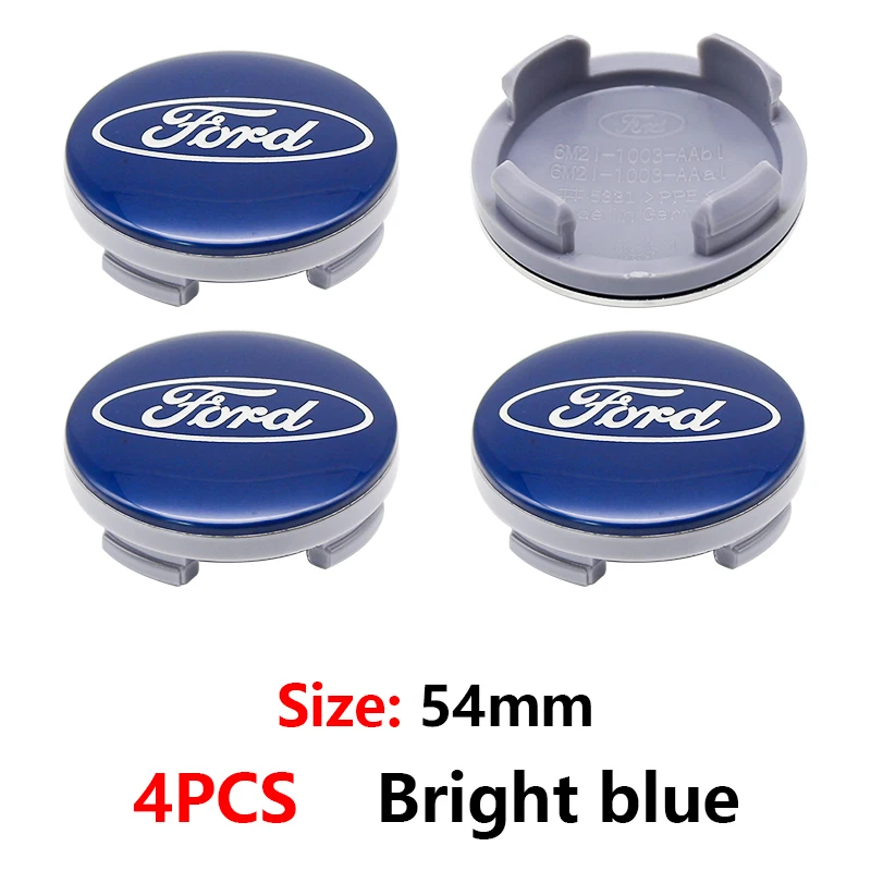 4Pcs 54mm Auto Emblem Original Wheel Center Cover Car Badge Hubcaps For Ford Focus MK2 Fiesta Mondeo Shelby Kuga Ecosport Falcon