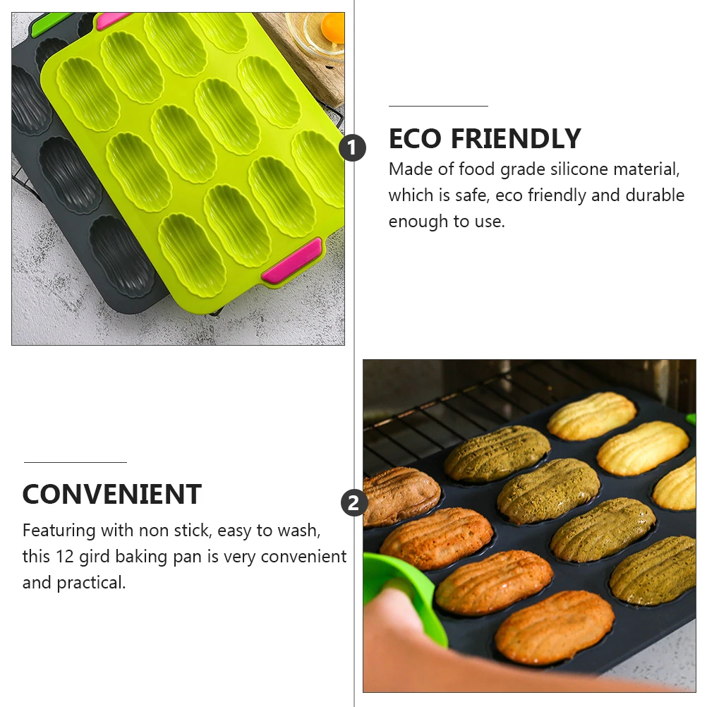 

1pc Silicone Baking Tray Food Grade Non-Stick Cake Mold Heat Resistant 12-Gird Pan For Diy Cake Baking -40 To 230 Celsius