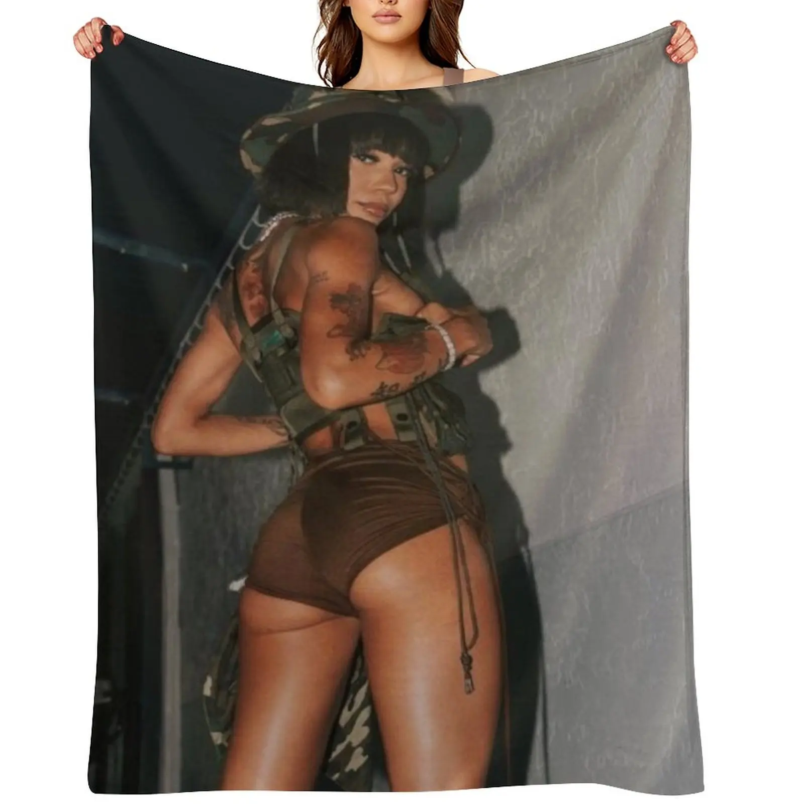 

Coi Leray Throw Blanket Plush Custom christmas gifts Warm Blankets
