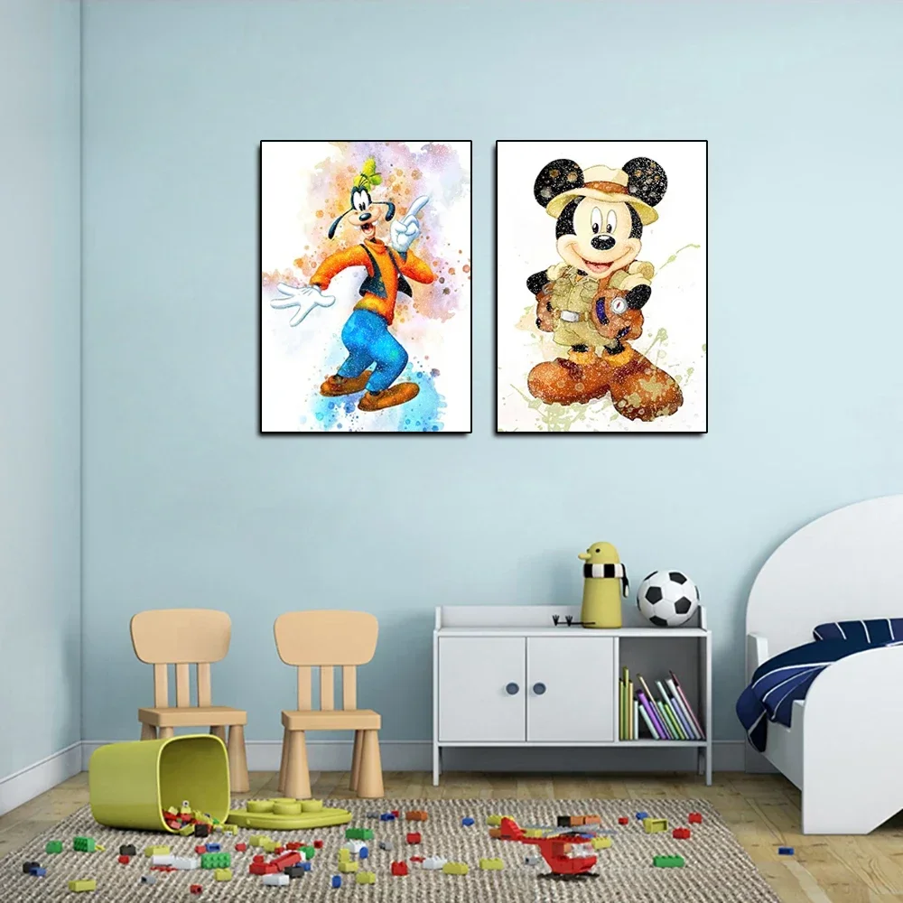 Nowy w pełni z okrągłych obrazów diamentowych Disney Cartoon Mickey Mouse Cross Stitch 5D DIY Diamond Embroidery Mosaic Kit Home Decor Gift