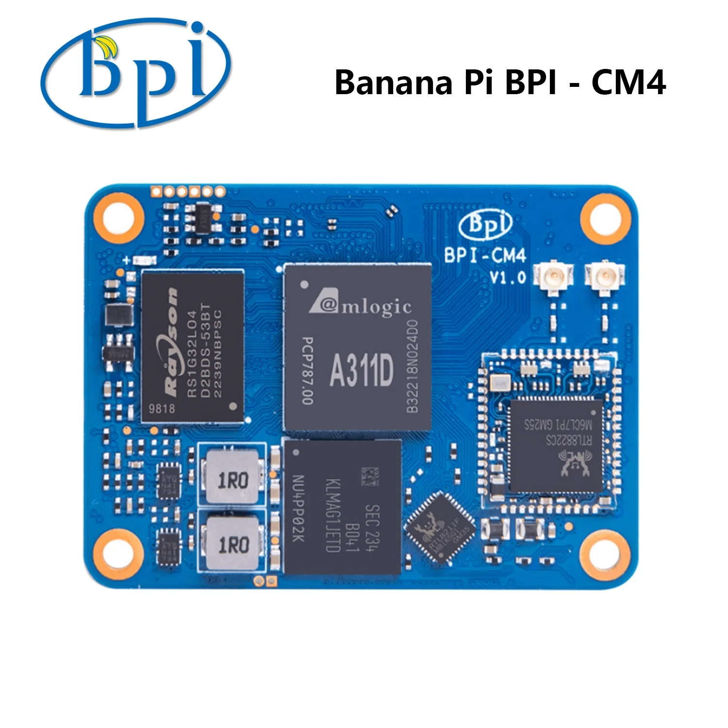 

BananaPi CM4 BPI-CM4 Compute Module Amlogic A311D Soc 4GB LPDDR4 RAM 16GB eMMC flash Same size as Raspberry Pi CM4