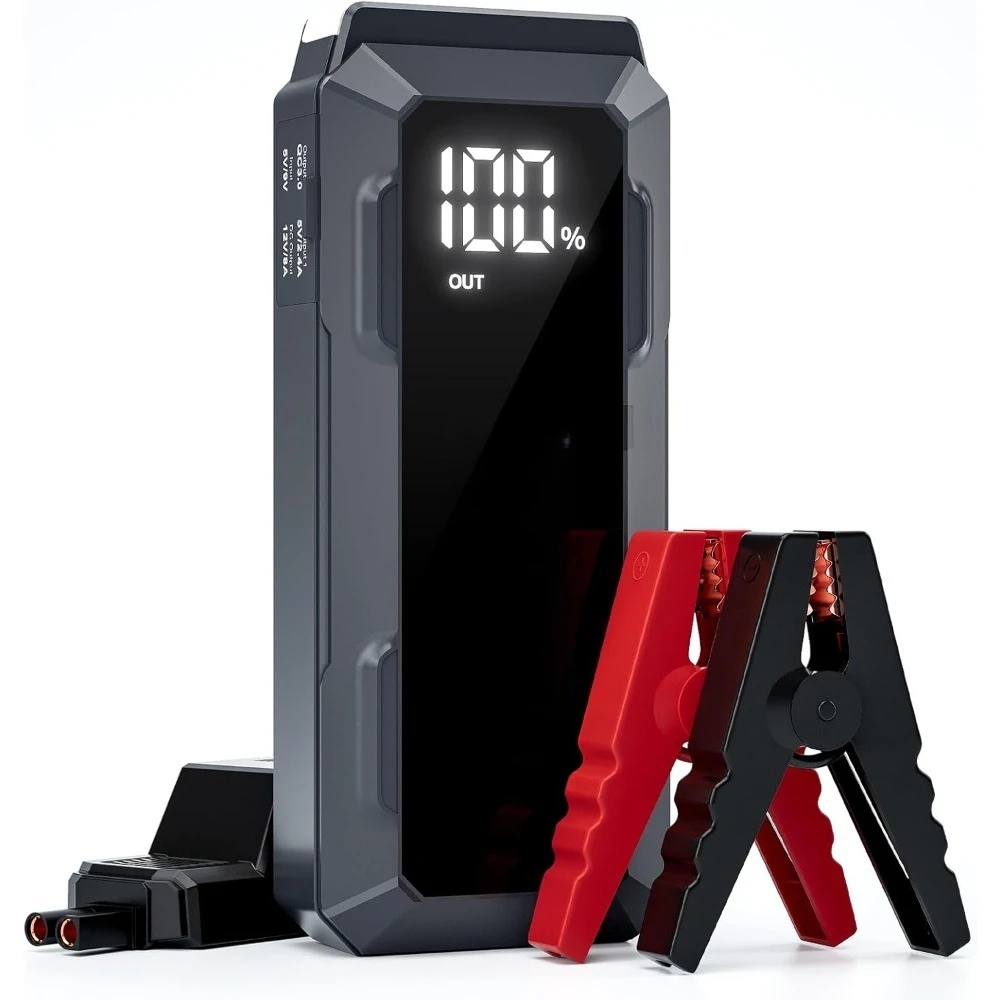 

US Shipping 5000A Car Jump Starter for 12V Battery Up to 10L Diesel Engine Portable Power Bank with LCD Display Dual Output