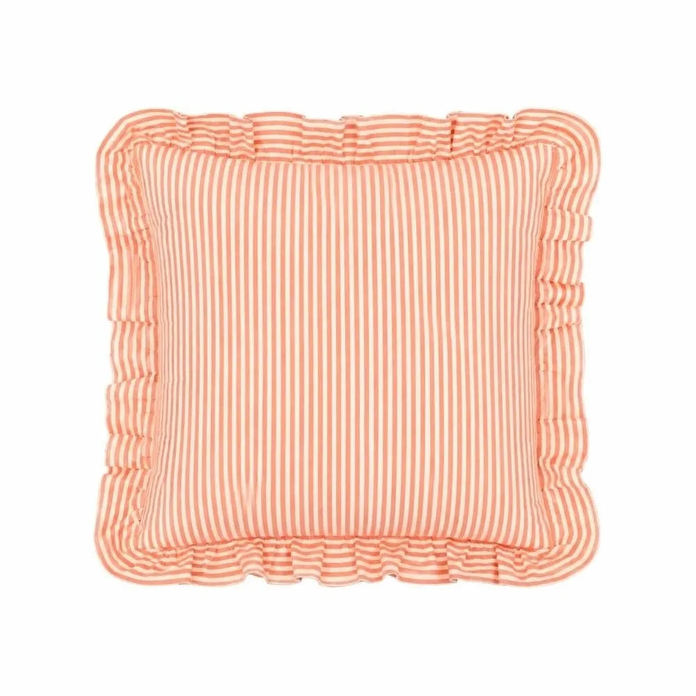 Square Shape Ruffled Cushion Cover 45x45cm 30x50cm Plaid Cushion Cover Printed Pattern Ruffled Edge Piping Pillowcase