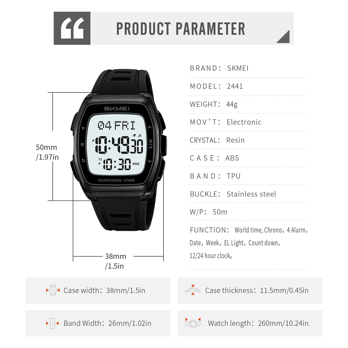 SKMEI Sports World Time Waterproof Electronic Watches For Men Women Fashion Digital Wristwatches Chrono Count Down Timer Watch