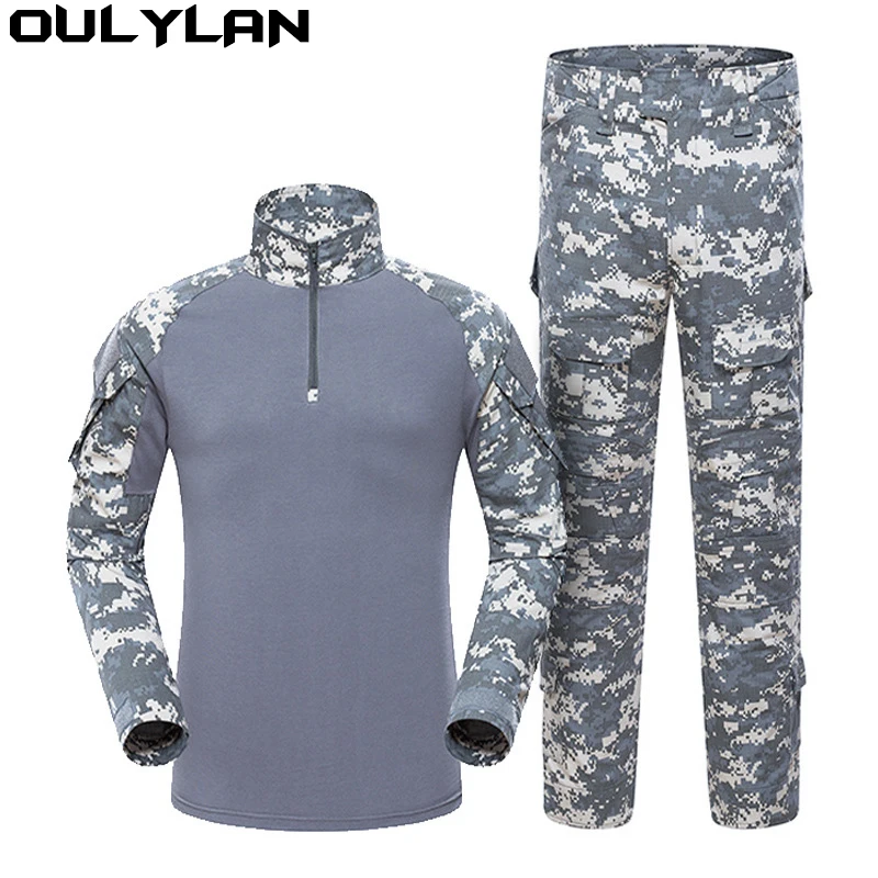 Oulylan Training Suit Tactical Uniform Clothes Suits Camouflage Hunting Shirts Pants Paintball Sets Pant Men
