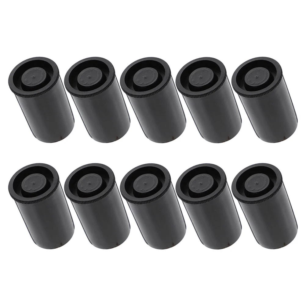 10 Pcs Film Box Storage Empty Canisters with Caps Camera Black Small Plastic Containers