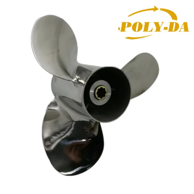 9.9-15HP 9 1/4X11-J 3 Blades Boat STAINLESS STEEL Marine OUTBOARD PROPELLER Matched Engine 63V-45943-10-EL