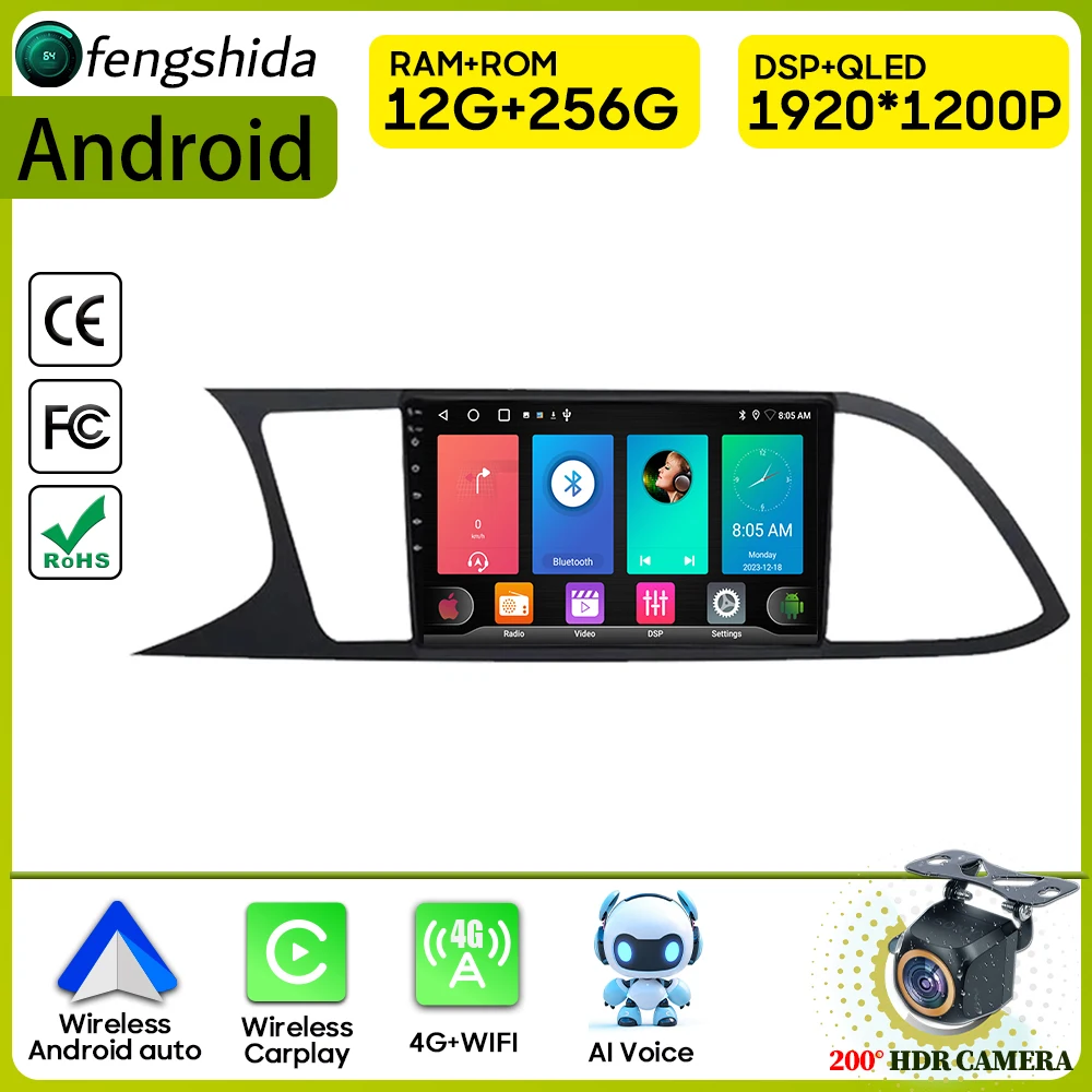 

Автомобильный радиоприемник Carplay для Seat Leon 3 MK3 MK 3 2012 - 2020 навигация GPS Android Авто Стерео 4G Wifi мультимедийный проигрыватель No 2din DVD