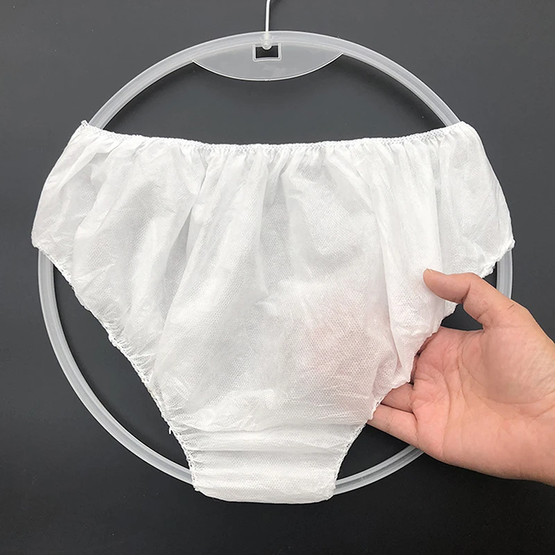 10x Disposable Underpants White Double Woven Paper Briefs  Unisex Underwear Drop