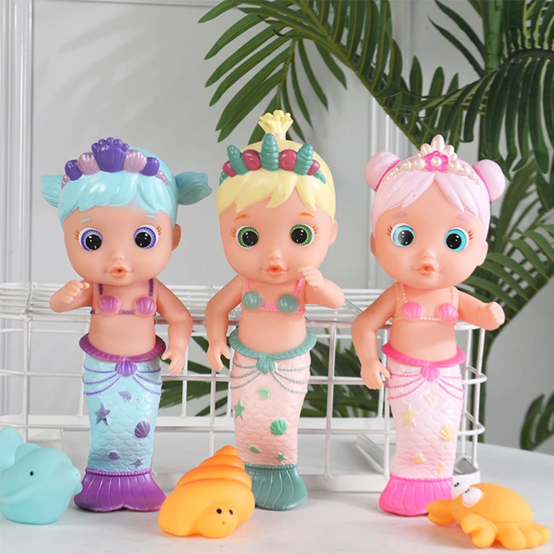 

New Mermaid Bath Toy Baby Bjd Dolls Girl Cute Squirting Mermaid Doll Bath Toys Color-changing Magic Water Game Toys For Children