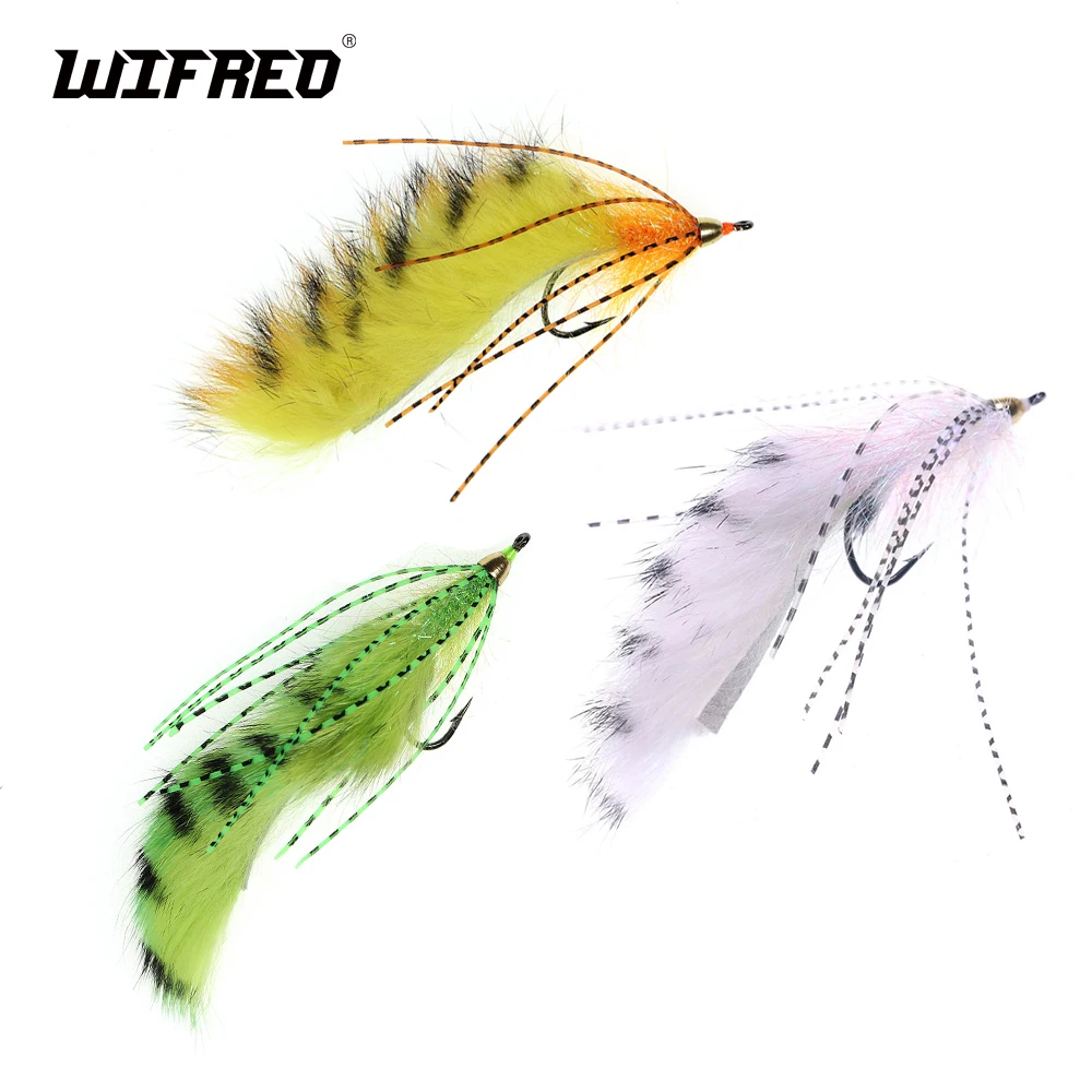 

Wifreo 1/0 Brass Conehead Zonker Streamer Flies Sea Bass Pike Salmon Fishing Fly Lure Baits