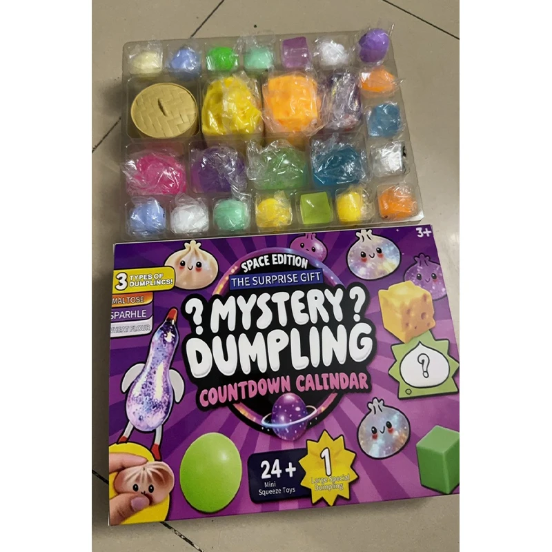 Christmas Arrival Calendar Squishy Pinch Simulate Dumpling Cheese Slow Rebound Soft Office Home Decoration Decompression Gifts