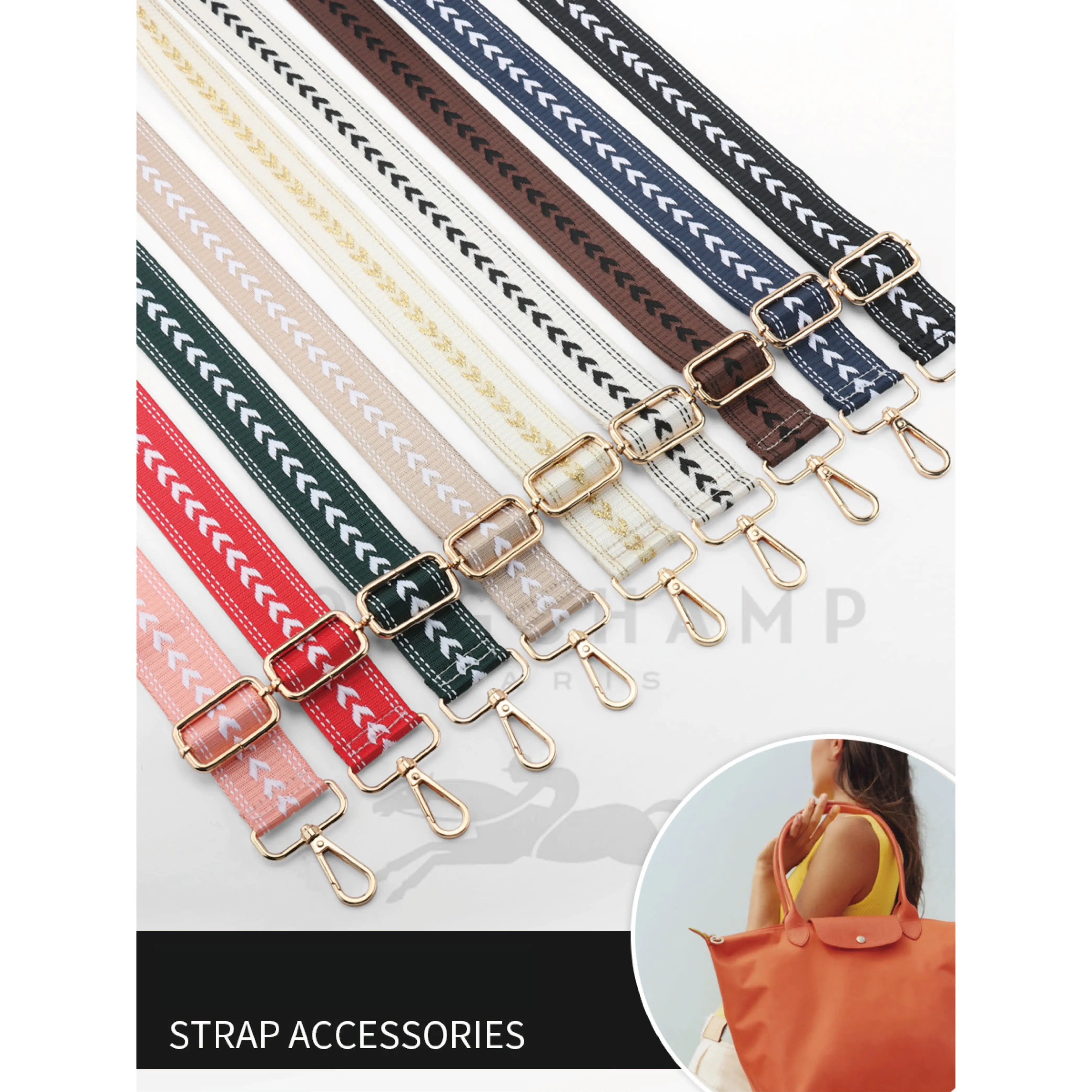 Bag accessorie DIY Fashionable Colourful Crossbody Adjustable Shoulder Bag Strap New Replacement Accessories Bag Belt Handle