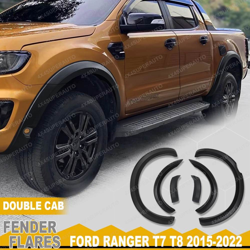 

3-дюймовые расширители колесной арки для Ford Ranger T7 T8 2015-2022 Wildtrak Limited XLT XL, брызговики с двойной кабиной, автомобильные аксессуары