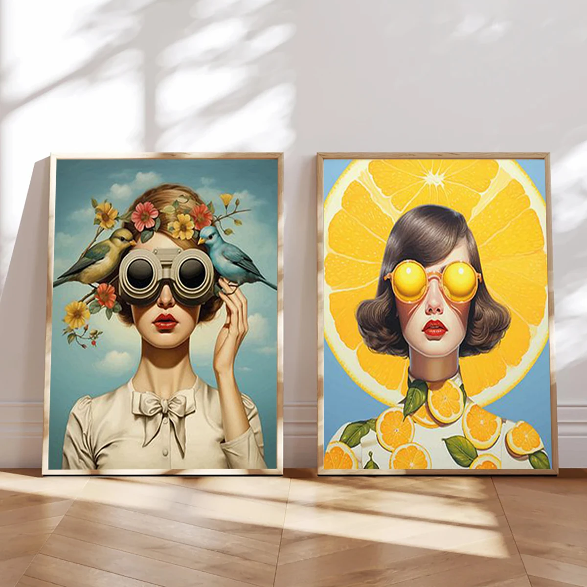 Retro Style Elegant Goddess Canvas Printing Flower Women Portrait Wall Art Poster for Bedroom & Living Room Decoration Cuadros