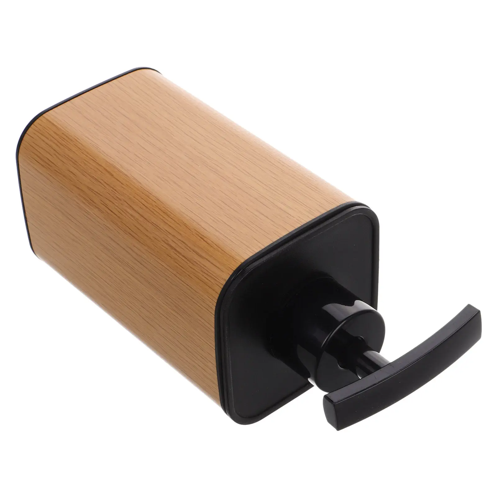380Ml Simulated Wood Grain Liquid Soap Dispenser Refillable Lotion Bottle Pump Design for Bathroom Hotel Counter Space Saving