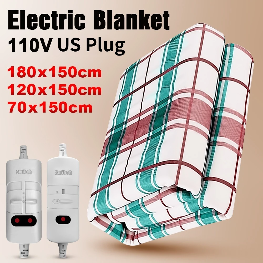 110V US Plug Electric Blanket Body Warmer Heated Blanket Thermostat Electric Heater Blanket Electric Heating for Winter Room Use
