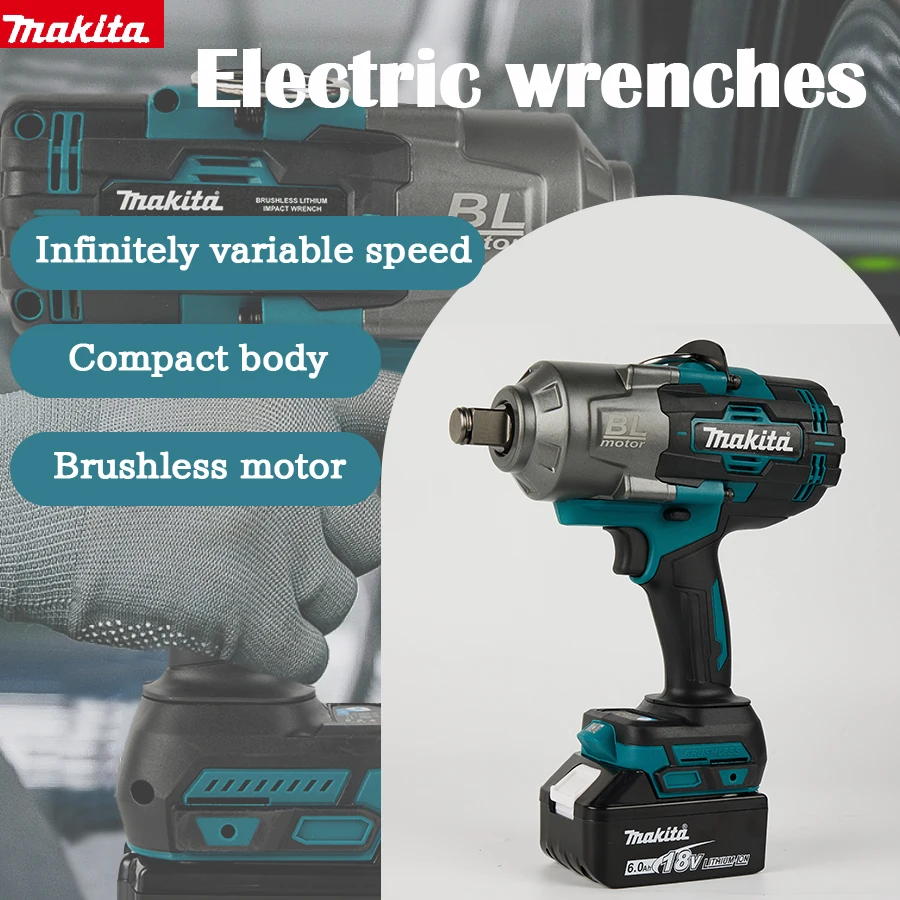 MAKITA rechargeable impact wrench air cannon high power 1300 torque car tire mounting scaffold