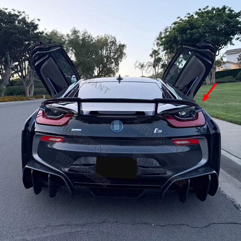 For BMW i8 GT Style High-Kick Rear Deck Spoiler Lid Tail Fin Carbon Fiber 2014-2019