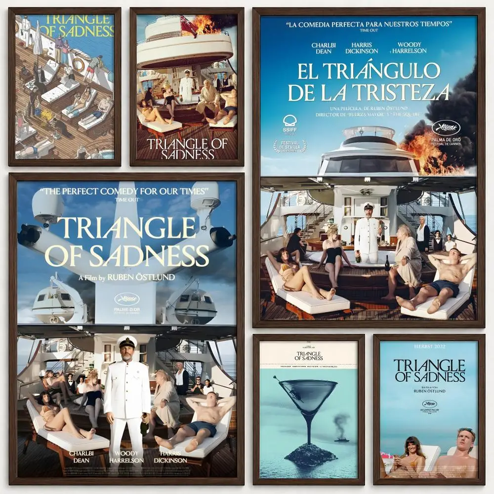 Movie Triangle of Sadness Poster Self‑Adhesive Waterproof PP Poster Coffee House Bar Wall Art Sticker Room Home Decor